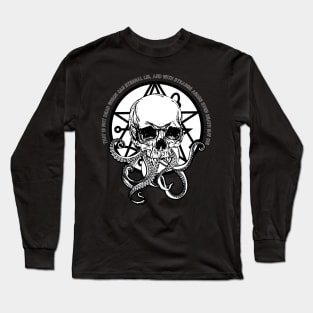 That is not dead which can eternal lie skull octopus art Long Sleeve T-Shirt